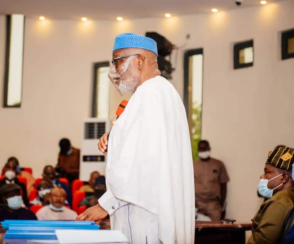 GOVERNOR OF ONDO STATE, ARAKUNRIN OLUWAROTIMI ODUNAYO AKEREDOLU, SAN ON THE OCCASION OF THE SIGNING OF THE YEAR 2021 APPROPRIATION BILL INTO LAW