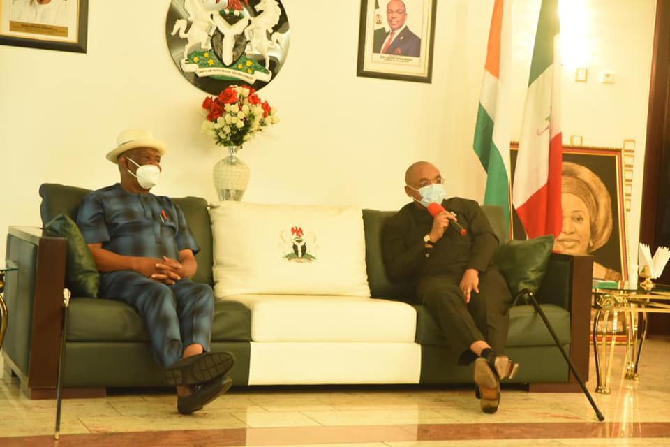 Nyesom Wike Visits Uyo City To Commiserate With Udom Emmanuel