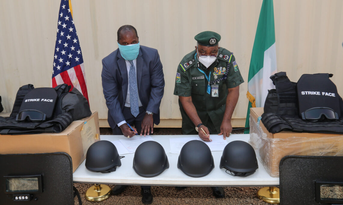 INL Office of the U.S. Embassy Donates Protective Gear and Equipment to Nigeria Police Force, Borno State Mobile Patrol Division