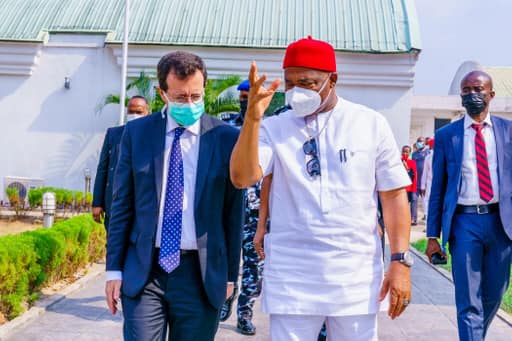 GOV HOPE UZODIMMA RECEIVES FRENCH AMBASSADOR TO NIGERIA