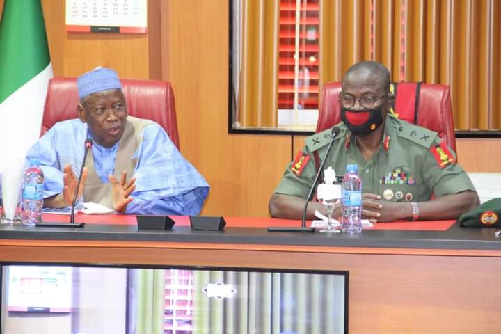 KANO STATE GOVERNOR VISITS COAS, HARPS ON COOPERATION