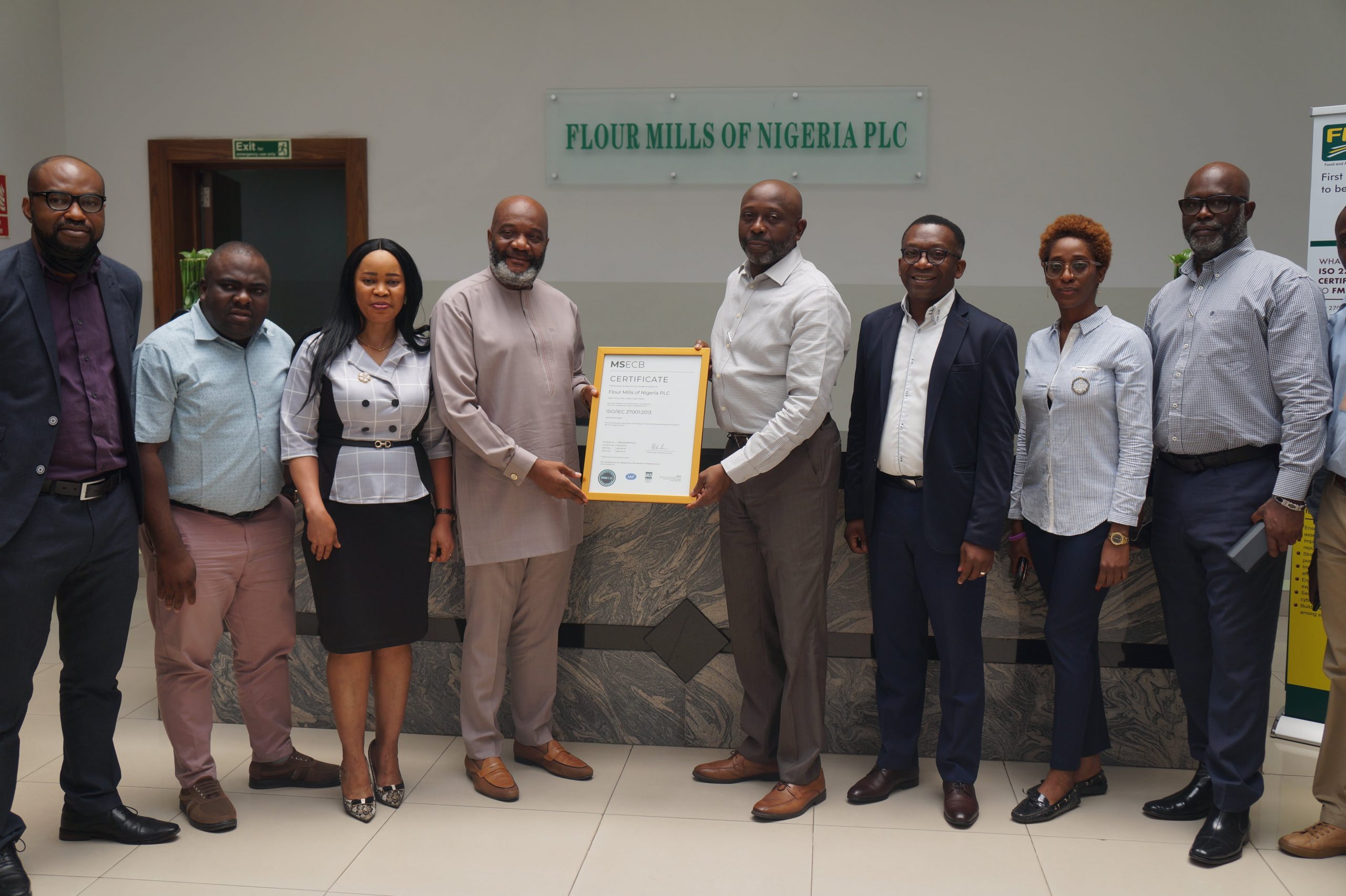 Flour Mills of Nigeria PLC Gets ISO 27001 certification For Robust Cyber Security Framework