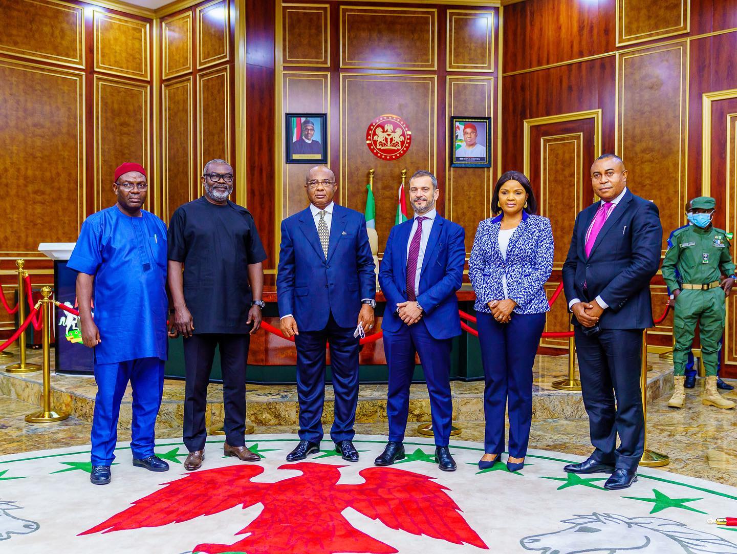 Hope Uzodimma received Giordano Crema, the first District General Manager, Nigerian Agip Oil Company