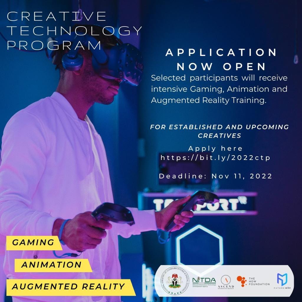NITDA-ASCEND STUDIOS FOUNDATION, CREATIVE TECHNOLOGY PROGRAM (CTP) 2022