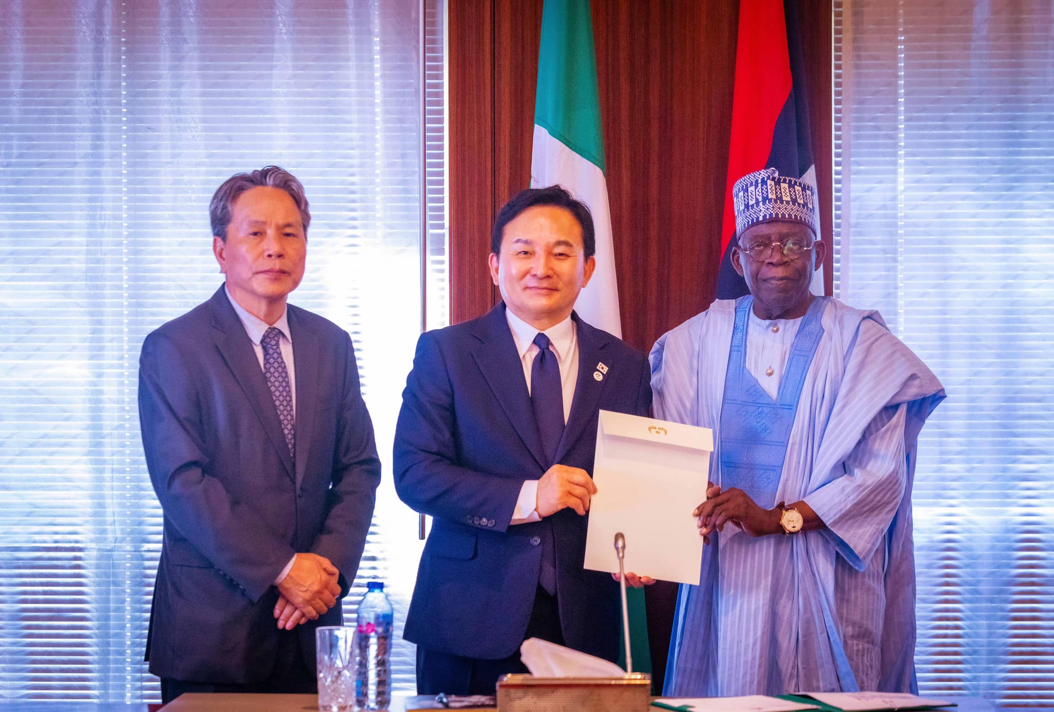 TRADE AND INVESTMENT: PRESIDENT TINUBU CONFERS WITH SOUTH KOREAN ENVOY
