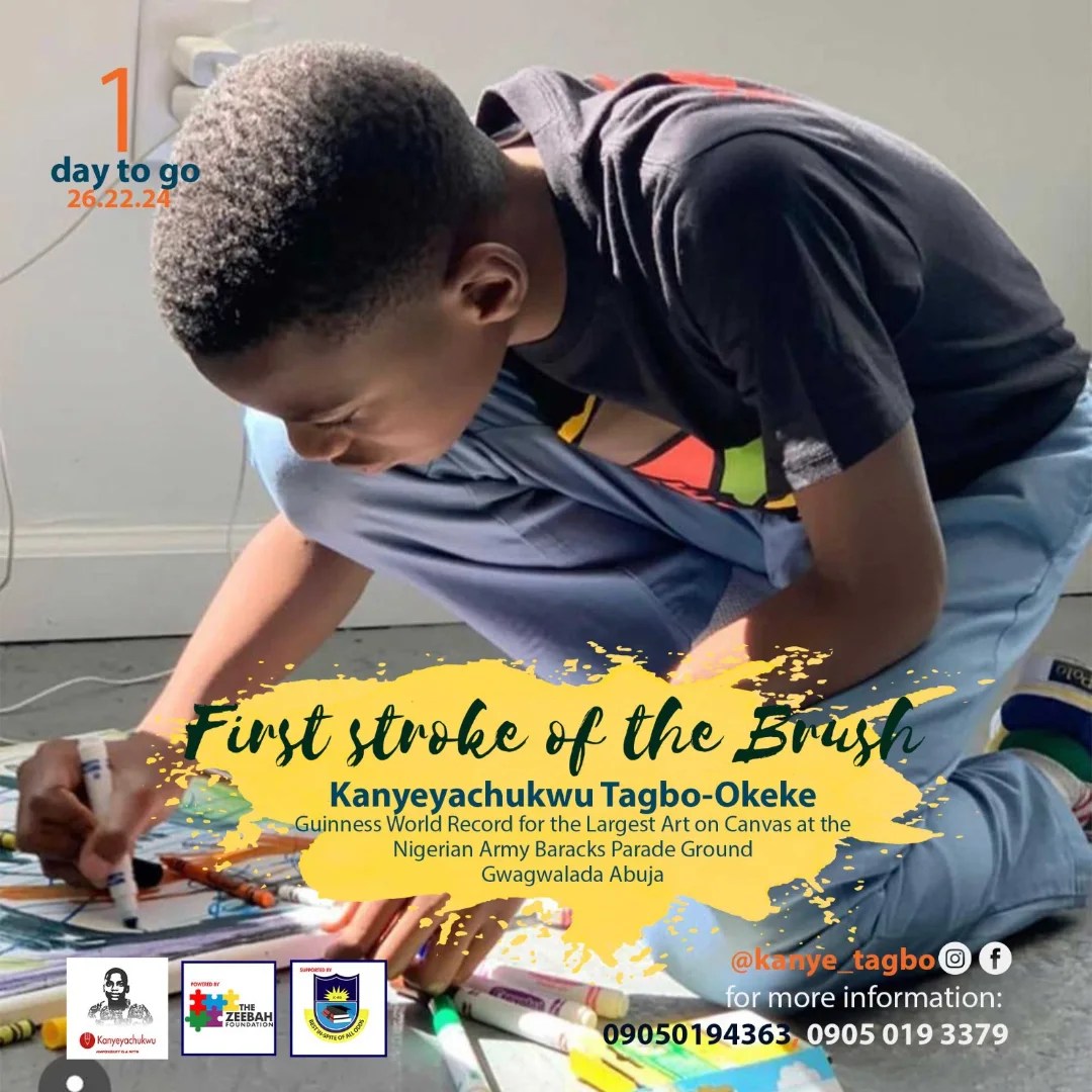 Kanyeyachukwu Tagbo-Okeke Set to Make History with Guinness World Record Attempt for Largest Art Canvas Painting