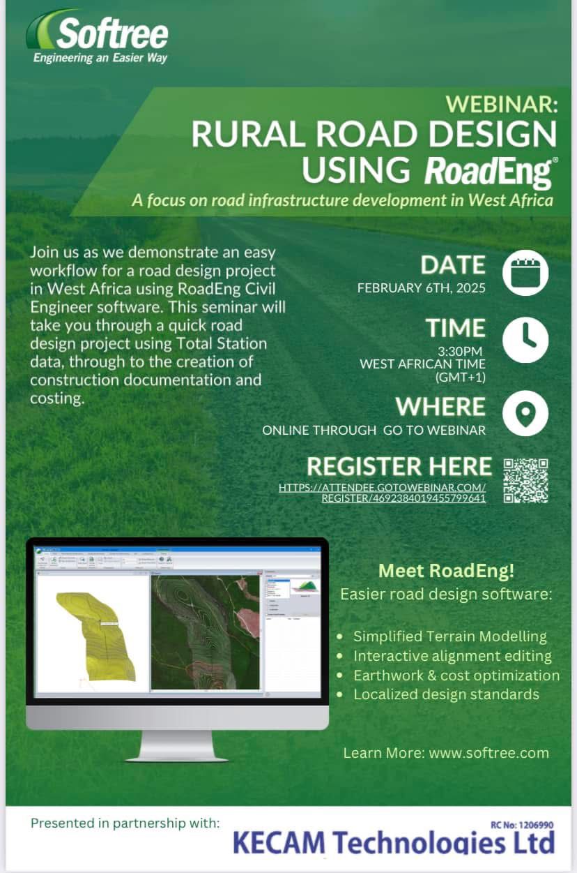Softree Technical Systems & Kecam Technologies Announce Exclusive Webinar on Rural Road Design in West Africa