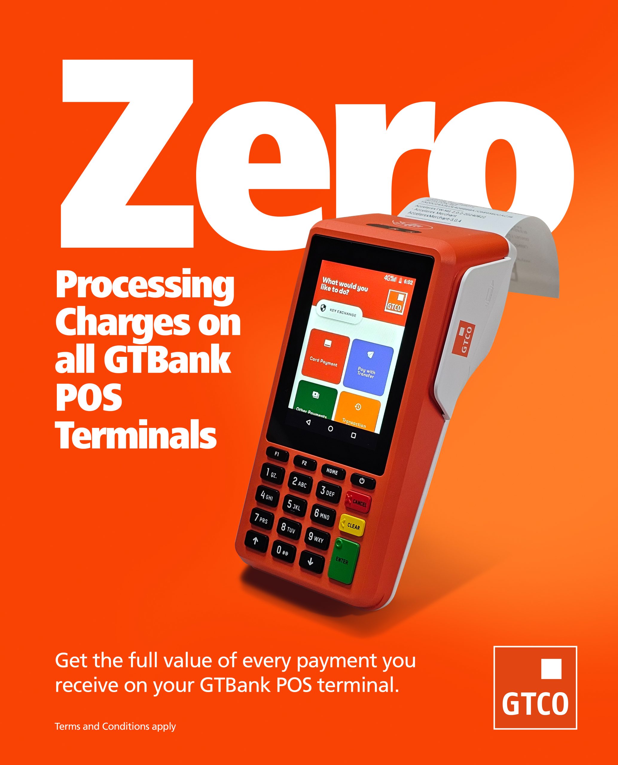 Zero Processing Fee; GTBank Removes Point of Sale (POS) Processing Fees to Support Businesses
