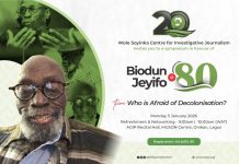 The Wole Soyinka Centre for Investigative Journalism Hosts Public Symposium Today in Honour of Prof. Biodun Jeyifo