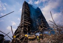 Lagos Governor Visits Site of Fire-Ravaged GNI Building, Confirms Casualties