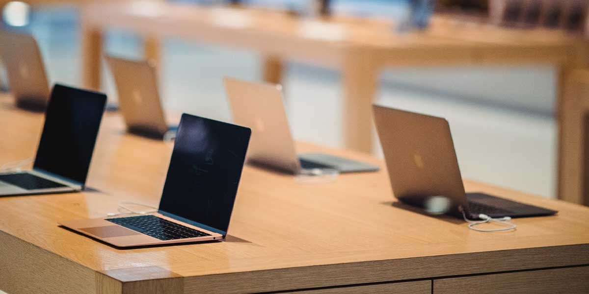 MacBooks in a store for sale